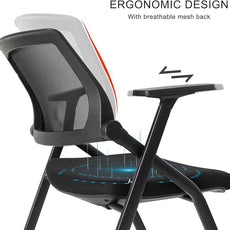 12 Pack Executive Office Chairs with Caster Adjustable Armrest Ergonomic Mid-Back Breathable Mesh Foldable Conference Reception Chair Set for Home School Waiting Room