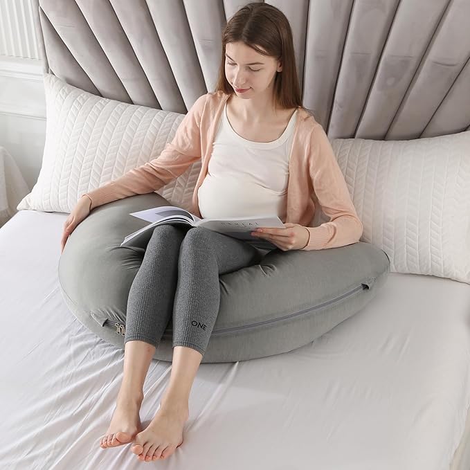 BATTOP Pregnancy Pillows with Cooling Cover,Cooling Maternity Pillow for Sleeping,Support for Belly,HIPS,Legs,Pregnancy Must Haves,Side Sleeper Body Pillow