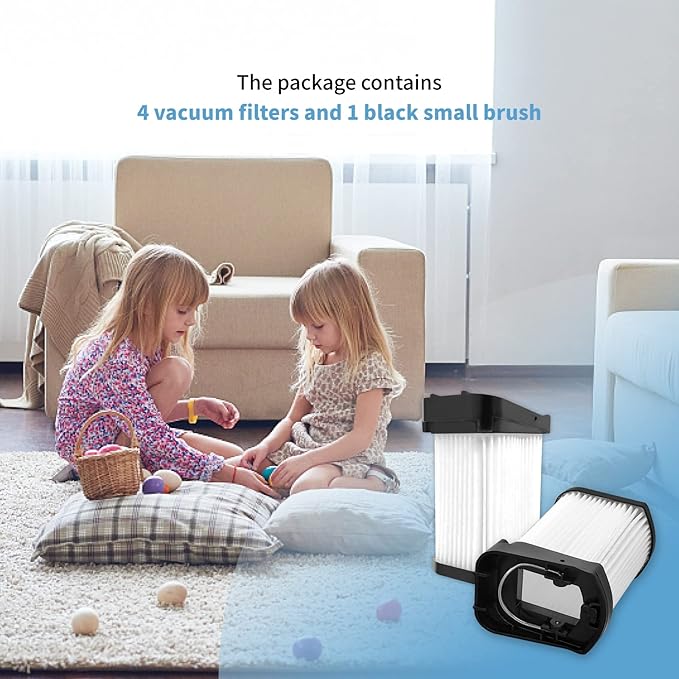 4 Pack Replacement Fabric Filter Compatible with Shark Cordless Handheld Vacuum WV410PR WV410CO WV401BL WV401PK WV403BR WV410BL WV410GN WV410TL, Compare to Part XFFWV400