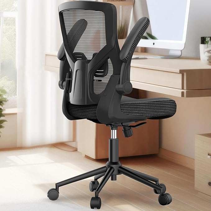 Office Chair, High Back Desk Chair Adjustable Height and Ergonomic Design Home Office Computer Chair Executive Lumbar Support Padded Flip-up Armrest Swivel Task Chair