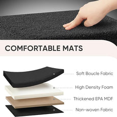 PINPLUS Storage Ottoman Cube Square Shaped Ottomans with Storage Foot Stool Footrest for Lving Room Boucle Ottoman Seat for Dorm Room,Faux Teddy Fur Black, 11.8