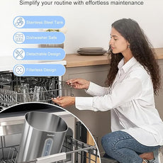 Feekaa Stainless Steel Humidifier Dishwasher Safe, 4L/1Gal Cool Mist Humidifiers for Bedroom, Easy Clean Humidifier Large Room, Humidifiers for Baby Nursery Living Room Office Plant, White