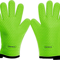 KITCHEN PERFECTION Silicone Smoker Oven Gloves -Extreme Heat Resistant BBQ Gloves-Handle Hot Food Right on Your Grill Fryer&Pit|Waterproof Grilling Cooking Baking Mitts |Superior Value Set +2 Bonuses