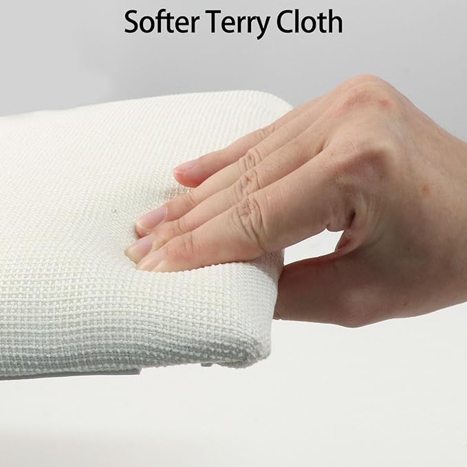 Upholstered Wall-Mounted Headboard, Acoustic Panel, Peel and Stick Padding, Beige Dorm Towel Fabric, 4-Pack