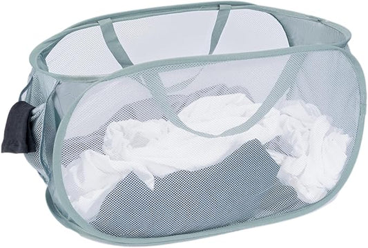4 Pcs Mesh Popup Laundry Hamper, Opening Laundry Basket,Popup Laundry Basket with Durable Handles,Foldable Pop-up Mesh Hamper Dirty Clothes Basket for Clothes & Laundry-Home Organization