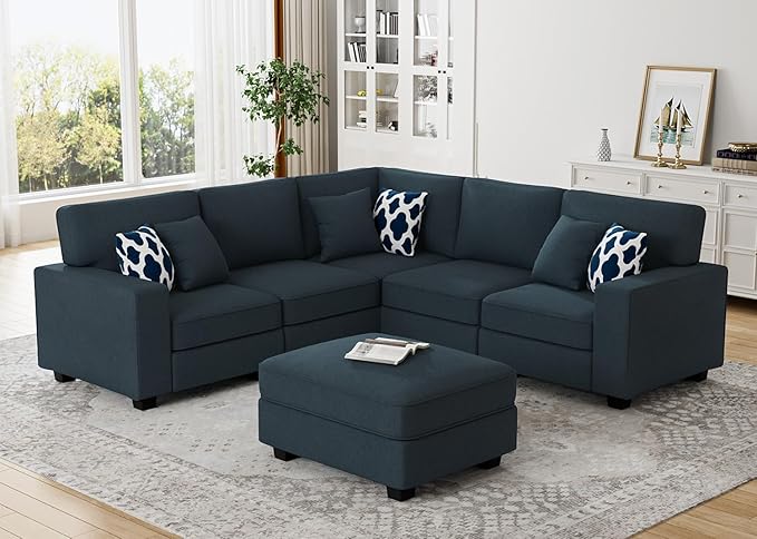 Legend Vansen Modular Sectional Sofa L Shaped Couch with Ottoman Modern Reversible Corner Sectional Couch for Living Room