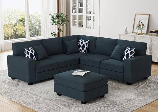 Legend Vansen Modular Sectional Sofa L Shaped Couch with Ottoman Modern Reversible Corner Sectional Couch for Living Room