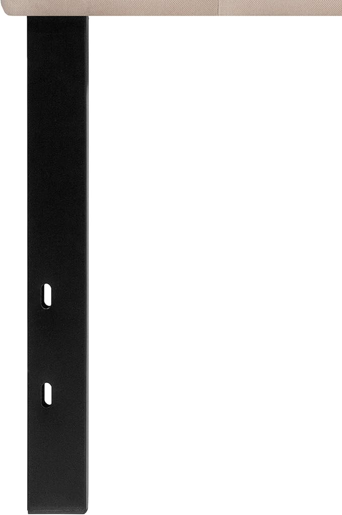 EMMA + OLIVER Twin Size Tufted Upholstered Headboard with Adjustable Metal Bed Rail Slots, Modern Fabric Upholstered Twin Headboard, Beige