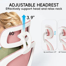 TRALT Office Chair - Ergonomic Office Chair with Back Support, Computer Chair - Home Office Desk Chairs, 330lbs Wide Seat Big and Tall Office Chairs with Headrest, Comfy Desk Chairs (Pink)