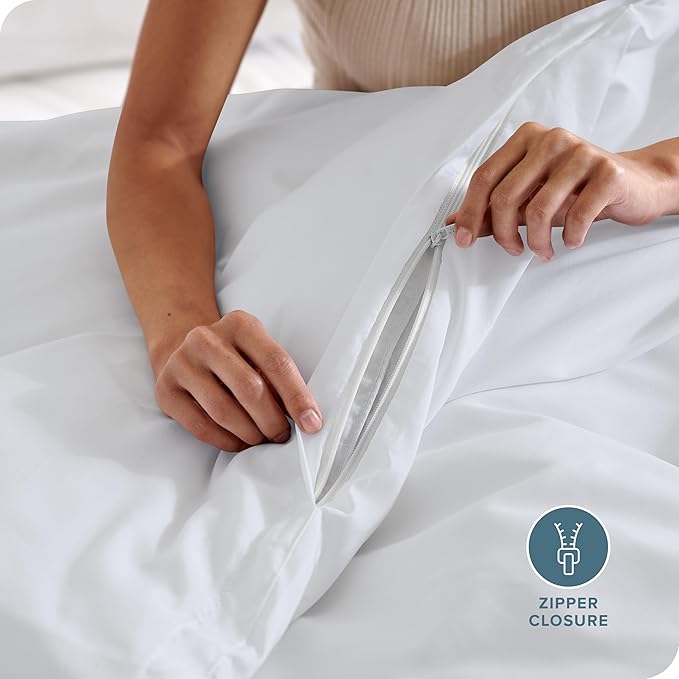 Bare Home Bedding Duvet Cover Oversized King Size - Premium 1800 Super Soft Collection - Lightweight, Cooling Duvet Cover - Soft Breathable Bedding (Oversized King, White)