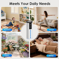 Humidifiers for Large Room 550 ft² - GloryAir 8L Cool Mist Humidifier for Bedroom Home Plants Baby, Top Fill, 120H Runtime, 4 Mist Spray Levels, 7-Color Light, 35dB Quiet Humidifier