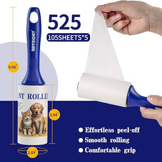 Lint Rollers 525 Sheets Extra Sticky Lint Roller Portable Lint Remover with 2 Upgraded Handles 5 Rollers for Pet Hair Clothes Furniture Blanket