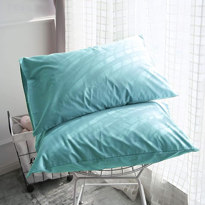 FLXXIE 2 Pack Microfiber King Pillow Cases, 1800 Super Soft Pillowcases with Envelope Closure, Wrinkle, Fade and Stain Resistant Pillow Covers, 20x36, Aqua