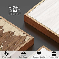 BINCUE Framed Mountain Wall Art Boho Landscape Wall Decor Mountain Artwork for Office Living Room Bedroom 12