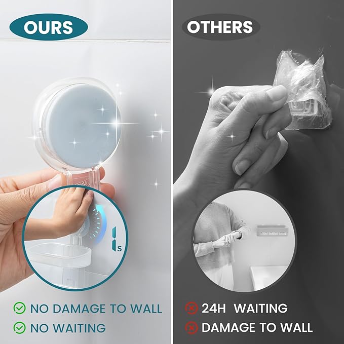 TAILI Double Layer Soap Dish Holder Suction Cup, Strong Sponge Holder for Shower, No Tools Soap Saver for Bathroom, Tub and Kitchen Sink, Shower Accessories, Drill-Free, Removable,Clear