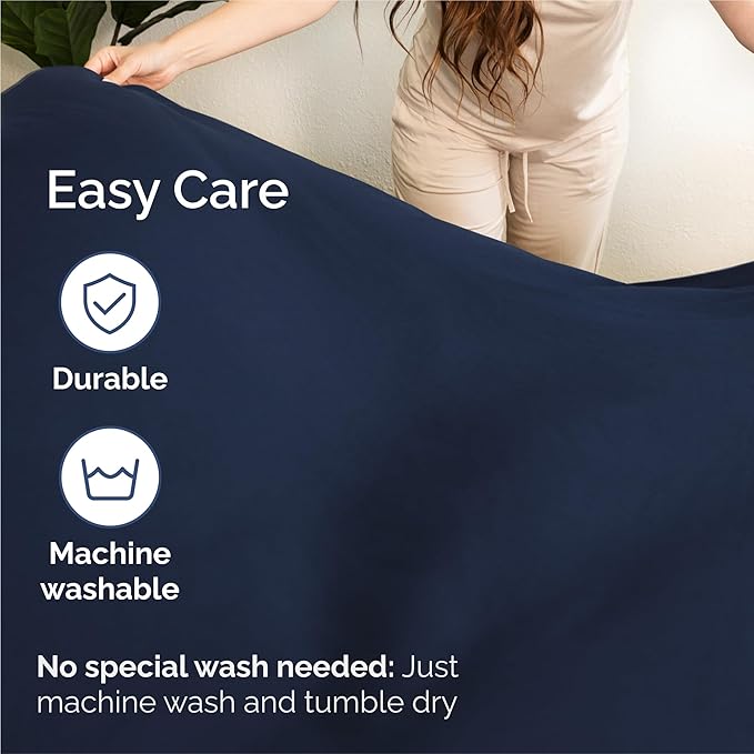 King 6 Piece Sheet Set - Cooling and Breathable Bed Sheets - Hotel Luxury Bed Sheets for Women, Men, Kids & Teens - Bedding with Deep Pockets & Easy Fit - Soft and Wrinkle Free - King Navy Blue Sheets