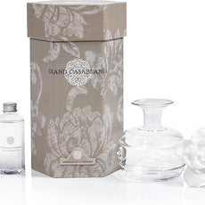 Zodax Grand Casablanca Porcelain Oil Diffuser - Home Fragrance Oil Diffuser Ideal for Living Room, Bathroom, Office - Flower Design - Gift Box Packaging Included - Versailles Tuberose - 6.76 Oz.