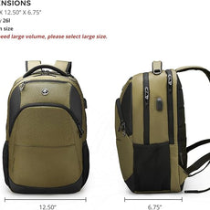 Swissdigital Design Business Laptop Backpack, College Laptops Backpack with USB Charging Port for Men and Women Fits 16 Inch Notebook, Olive | SD1670-26