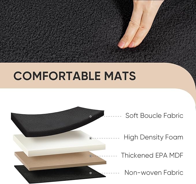 PINPLUS Storage Ottoman Cube Square Shaped Ottomans with Storage Foot Stool Footrest for Lving Room Boucle Ottoman Seat for Dorm Room,Faux Teddy Fur Black,12.6"x12.6"x12.6"