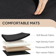 PINPLUS Storage Ottoman Cube Square Shaped Ottomans with Storage Foot Stool Footrest for Lving Room Boucle Ottoman Seat for Dorm Room,Faux Teddy Fur Black,12.6