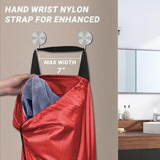 Laundry Bag with Shoulder Straps and Mesh Pocket Laundry Backpack Large Portable Laundry Hamper for College Laundromat Apartment (Red)