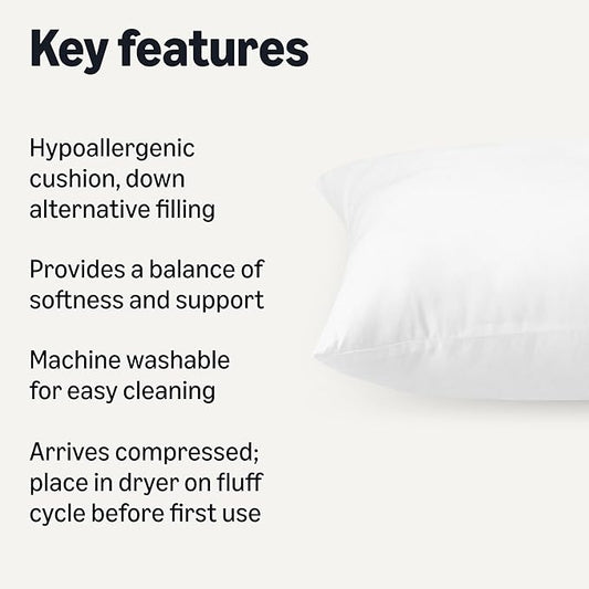 Amazon Basics Long Body Pillow for All Position Sleepers, 20 x 54 inches, Supportive, 1 Pack