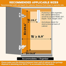 Under Sink Organizer, 2 Tier Under Sink Organizers and Storage, Adjustable Height, Slide out Metal Cabinet Organizers, Pull out Cabinet Storage Drawer Shelf for Kitchen Bathroom