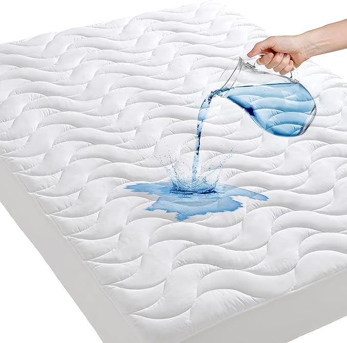 GRT Twin XL Mattress Protector, 100% Waterproof Mattress Protector Twin XLong with Dual-Layers Protection, Noiseless Quilted Fitted Mattress Pad Cover with 8"-26" Deep Pocket