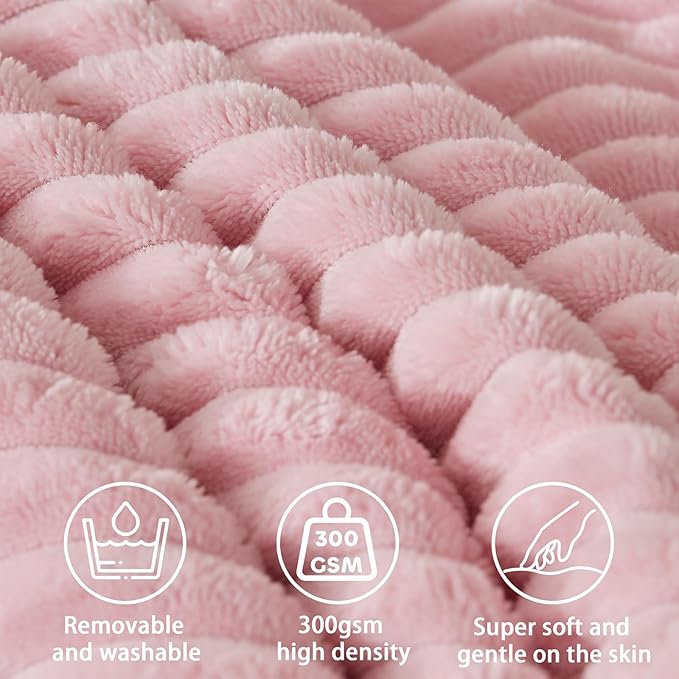 Headboard Wedge Pillow + A Long Neck Roll Pillow Body Pillow，Large Headboard Pillow with Removable Cover (Pink, Twin：39x8x20 inches)