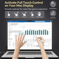 10-Point Infrared Touch Screen Frame for MacBook Air 15 Inch, High-Precision Magnetic Touchpad, Trackpad Activator with Multi-Gesture Control, Ultra-Thin Hard Shell Case & Passive Stylus Pen Included