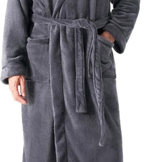DAVID ARCHY Men's Hooded Robe Soft Coral Fleece Microfiber Bathrobe