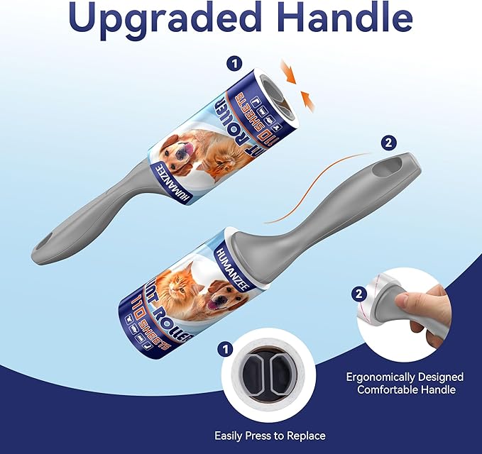 Lint Rollers for Pet Hair Extra Sticky, 880 Sheets Mega Value Set with Reinforced 4 Handles and Tough Paper, Lint Roller for Clothes, Sofa Bed, Car Seat, and More