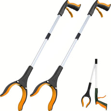Grabber Reacher Tool - 32” Extra Long Foldable Gripper and Reaching Tool - Heavy Duty Pick Up Stick Grabbers for Seniors, Trash, Surgery Recovery Must Haves Gifts (Orange*2pc)