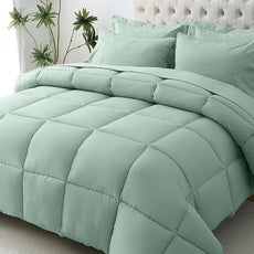 JOLLYVOGUE King Comforter Set, Ultra-Soft Bed in a Bag King Size 7 Pieces, Oeko-TEX Certified Bedding Set with Down Alternative Comforter, Sheets, Pillowcases & Shams, Sage Green