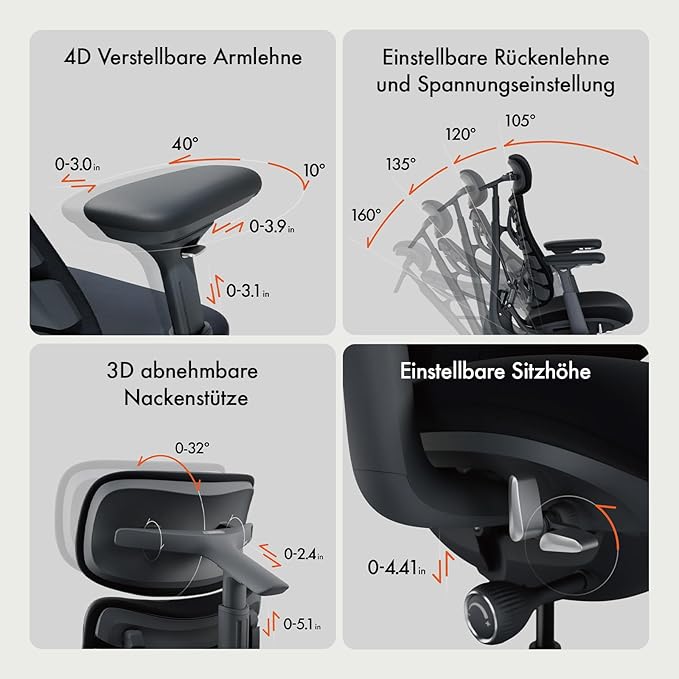 LiberNovo Dynamic Ergonomic Desk Chair + StepSync Footrest + Extra Battery Bundle - Comfy Home Office Chair with Adaptive Lumbar Support, 160° Recline & Built-in Spine Stretch, Black+45cm