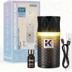 Essential Oil Diffuser with Night Light, 250ml Ultrasonic Humidifier with Negative Ions, 3 Mode Cool Mist Aroma Machine with 10ml Essential Oil for Home (Black, Lavender)