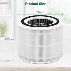 4 Pack Core 300/Core P350 Compatible with LEVOIT Core P350/Core 300 and Core 300S, Grade True Filter High-Efficiency Activated Carbon, Compare to Part # Core 300-RF (white-4Pack)