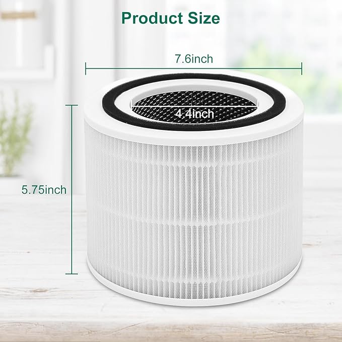 4 Pack Core 300/Core P350 Compatible with LEVOIT Core P350/Core 300 and Core 300S, Grade True Filter High-Efficiency Activated Carbon, Compare to Part # Core 300-RF (white-4Pack)