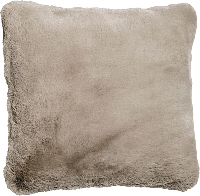 UnHide Squish - Faux Fur Pillow - Extra Soft Throw Pillow - Square Shaped Pillow, Polyester Fill - Machine Washable - Perfect for Living Room, Bedroom, or Guest Room - 20” x 20” - Taupe Ducky