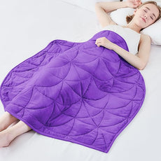 Weighted Lap Blanket 7 lbs for Adults, Luxury Soft Small Weighted Blanket, Compact Portable Weighted Lap Pad for Relaxation, Sleeping, Travel, All-Season Use, Deep Purple, 40
