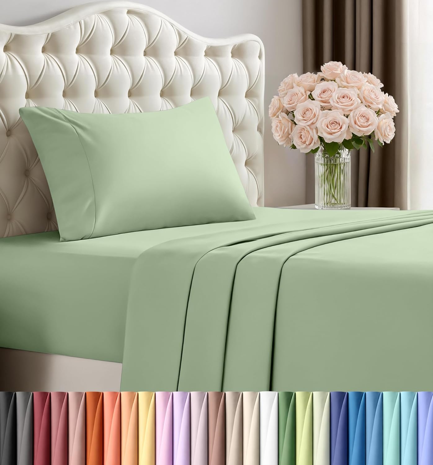 Utopia Bedding Queen Size Sheet Set – 4 Piece Bed Sheets, Soft and Breathable Microfiber, Includes 1 Fitted Sheet, 1 Flat Sheet and 2 Pillowcases – Oeko Tex (Grey) Dormly