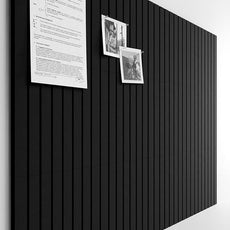 Bumusty Large Cork Board Alternative-47 x35 Felt Bulletin Board Tiles, with 30 Pushpins, 70 Adhesive Tabs, 12-Pack Slat Wall Paneling, Cork Boards for Office Push Pin Board Felt Board-Black