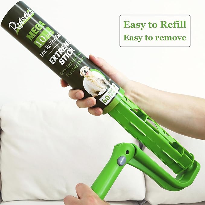 10 inch Mega All-Purpose Pet Hair Lint Roller Refills Compatible with Evercare Mega Roller 10'' Wide Ultra Sticky 60 Sheets Each Refill (Pack of 6, 360 Sheets Total)