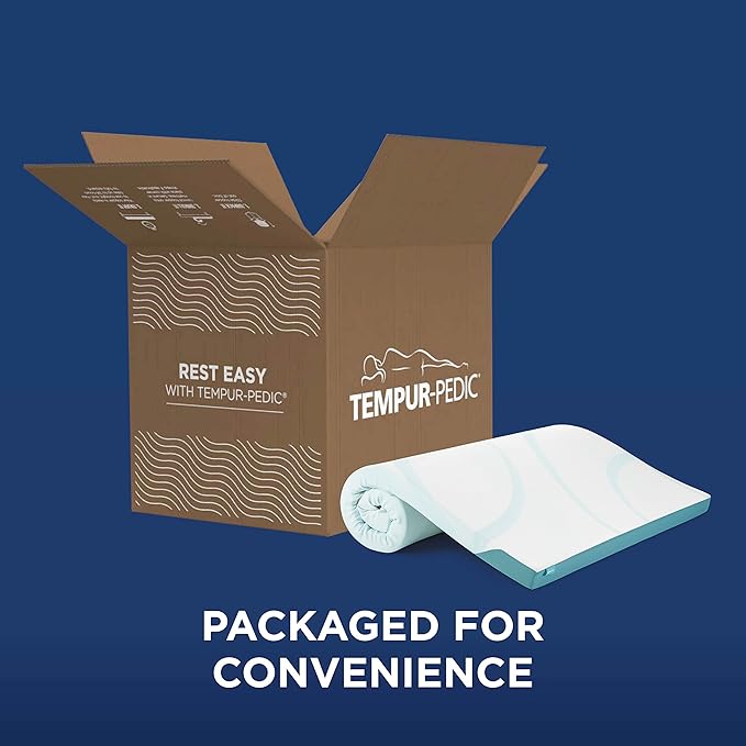 Tempur-Pedic TEMPUR-Adapt + Cooling 3-Inch Full Mattress Topper Medium Luxury Premium Foam, Washable Cover, Medium Cooling Topper,white