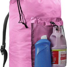Laundry Bag with Shoulder Straps and Mesh Pocket Laundry Backpack Large Portable Laundry Hamper for College Laundromat Apartment