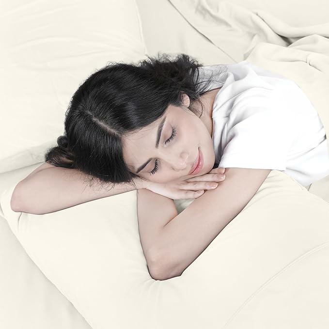 Utopia Bedding Queen Sheet Set – 4 Piece Bed Sheets for Queen Size Bed, Soft and Breathable Microfiber, Includes 1 Fitted Sheet, 1 Flat Sheet and 2 Pillowcases (Ivory)