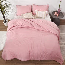ROSGONIA King Size Comforter Set Pink, 3pcs (1 Boho Pink Comforter & 2 Pillowcases) All Season Bedding Soft Lightweight Bedspread Blanket Quilts