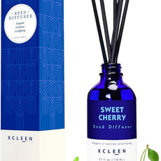 Reed Diffuser Set, Sweet Cherry Oil Diffusers with 6 Rattan Sticks, Home Fragrance Reed Diffuser for Home, Bathroom Decor