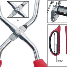 Stainless Steel Kitchen Scissor Tongs Set for Cooking, Grilling & Serving, 3-Piece with Red Handle (10/12/16 Inch)