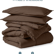 Bare Home Comforter Set - King/California King Size - Ultra-Soft - Goose Down Alternative - Premium 1800 Series - All Season Warmth (King/Cal King, Cocoa)